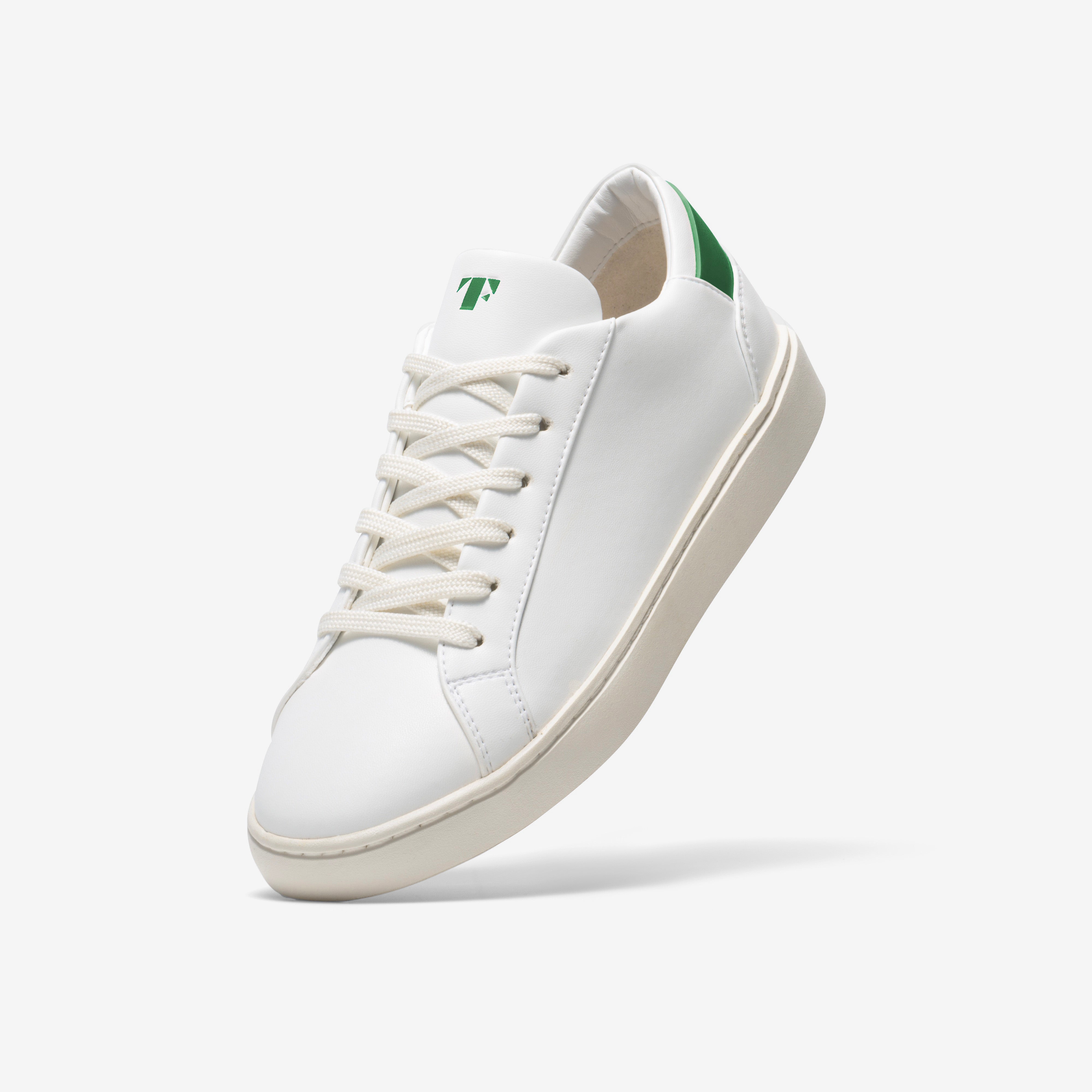 Women s Lace Up in White Kelly Green Stain Proof Sustainable Thousand Fell