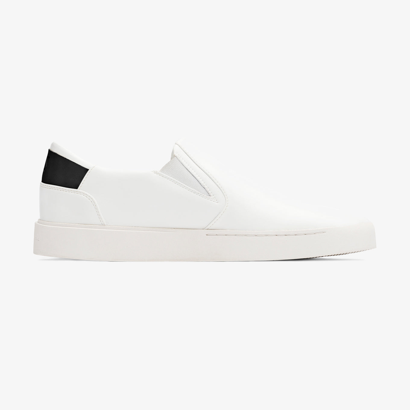 Thousand Fell Men's Slip-On Sneaker in White/Black